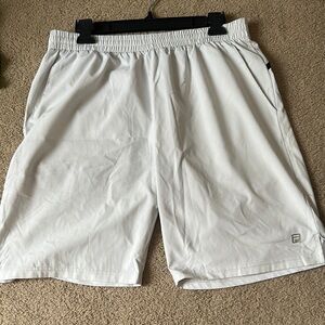 Fila White Athletic Shorts with Elastic Waistband